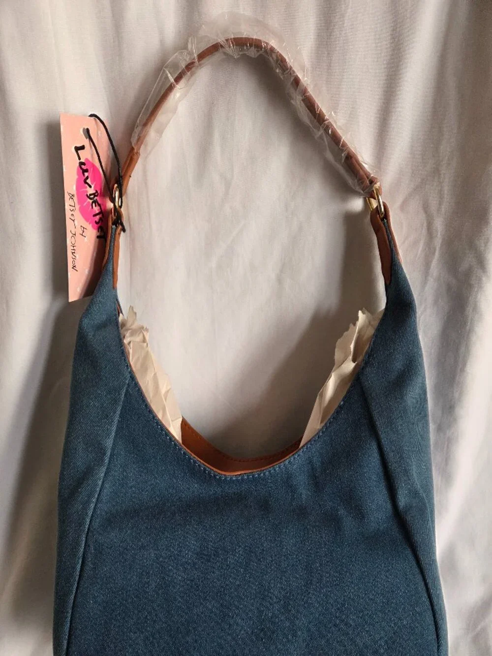 NWT  Luv Betsey by Betsey Johnson DENIM Bow Hobo Bag